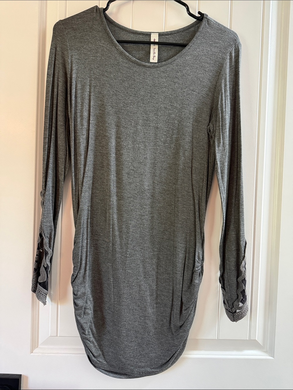 Women's Long Sleeve Gray Tunic Top - Soft Casual Tee